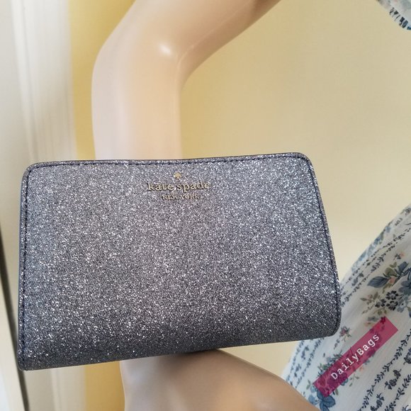 DUSK NAVY BOXED COMPACT WALLET LOLA KATE SPADE - Picture 5 of 13